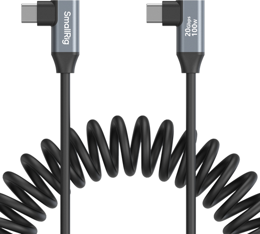 SmallRig 4793 USB-C Angled to USB-C Angled Coiled Data Cable