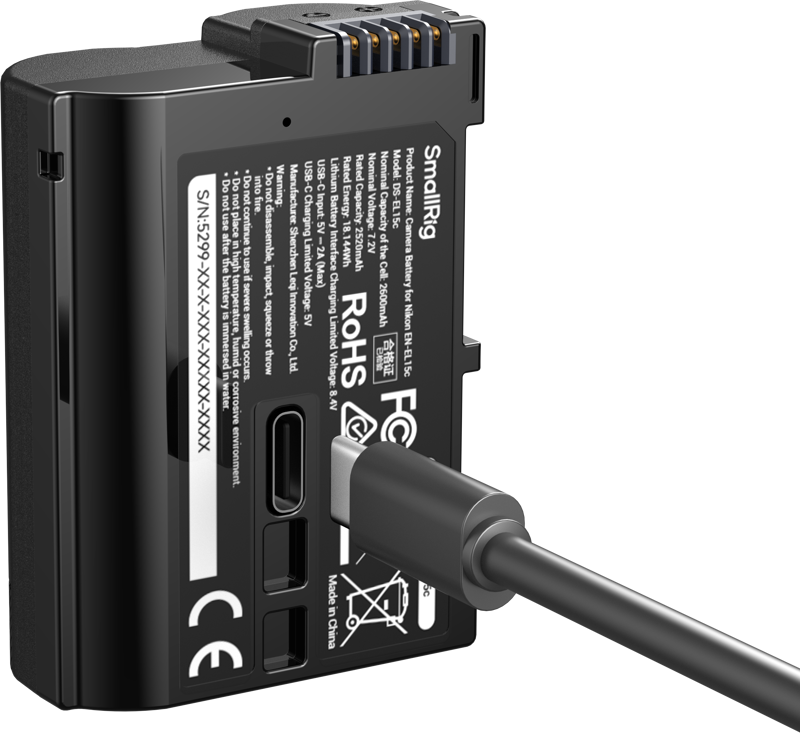 SmallRig 5299 USB-C Camera Battery with Power Display for Nikon EN-EL15c