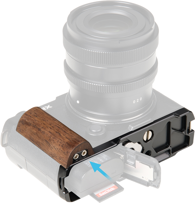 SmallRig 5945 L-Shaped Mount Plate with Wooden Handle for Panasonic S9
