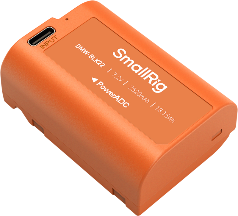 SmallRig 4979 Camera Battery USB-C Rechargeable DMW-BLK22 Orange