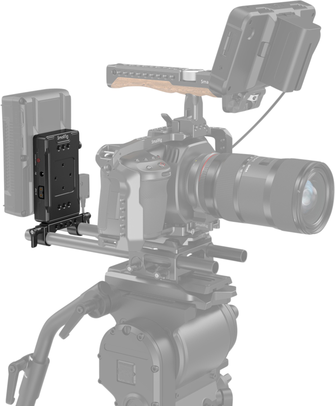 SmallRig 3498 Battery Adapter Plate V-Mount (Basic Version) with Dual Rod Clamp