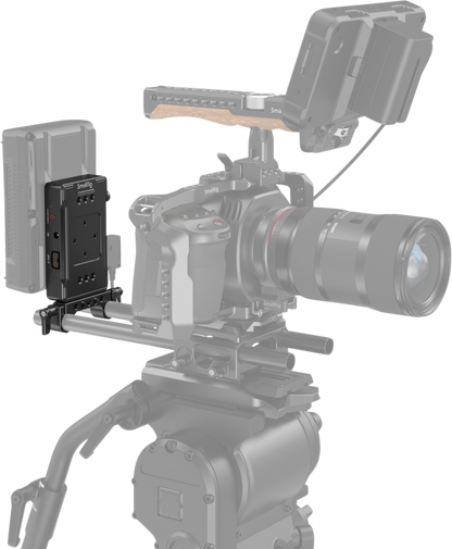 SmallRig 3498 Battery Adapter Plate V-Mount (Basic Version) with Dual Rod Clamp