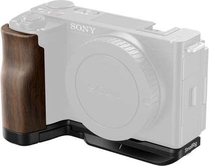 SmallRig 4864 L-Shape Mount Plate with Wooden Handle for Sony ZV-E10 II