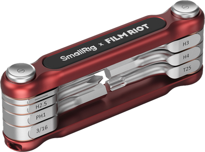 SmallRig 4811 x FILM RIOT 7-in-1 Folding Wrench Set with Multiple Angle Positioning Red