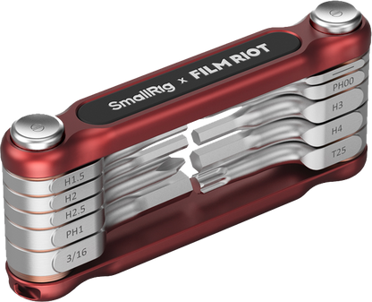 SmallRig 4813 x FILM RIOT 10-in-1 Folding Wrench Set with Multiple Angle Positioning Red