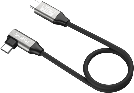 SmallRig 5075 USB-C Data Cable (Straight to Angled, 35cm (40Gbps + 240W + 8K)