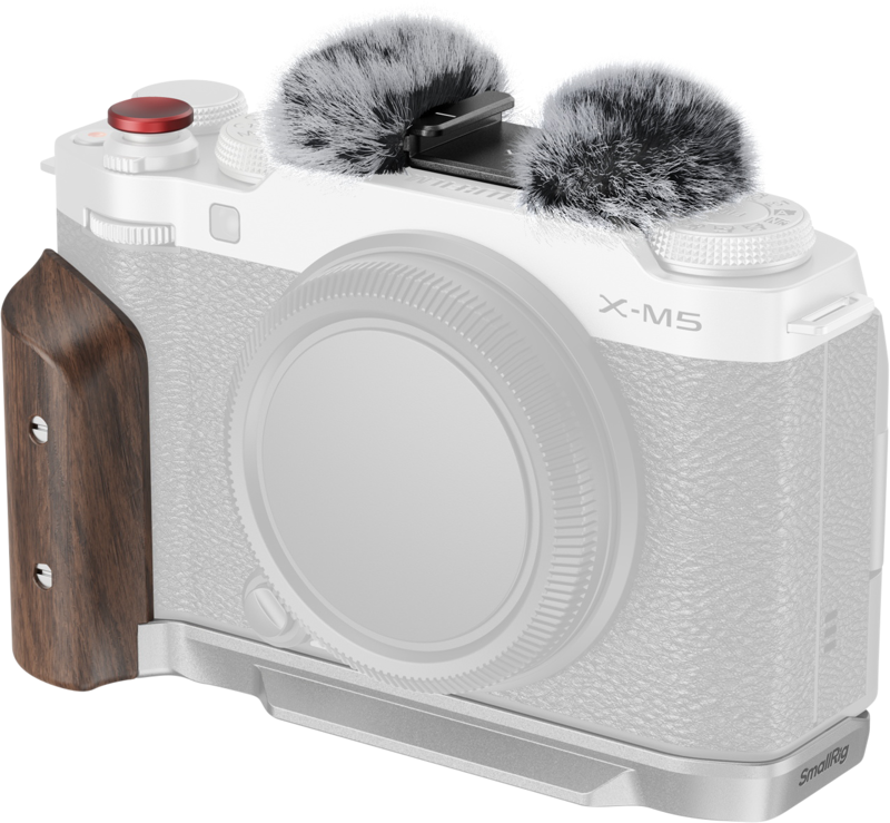 SmallRig 5261 L-Shape Mount Plate with Wooden Handle for FUJIFILM X-M5 Sliver