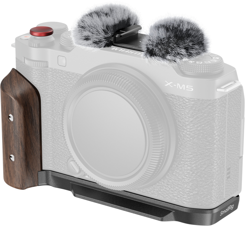 SmallRig 5260 L-Shape Mount Plate with Wooden Handle for FUJIFILM X-M5 Black
