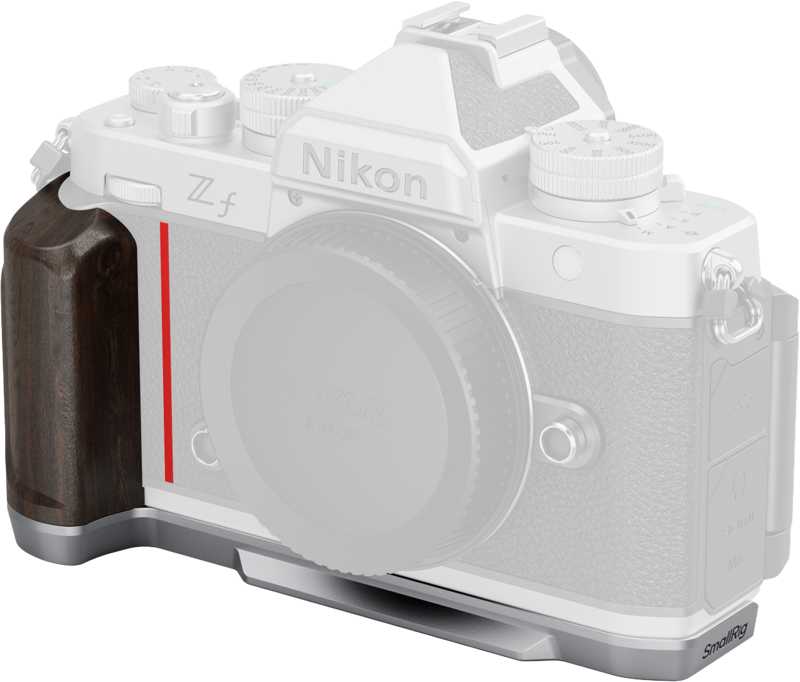 SmallRig 5707 L-Shaped Mount Plate with Wooden Handle for Nikon Z f Silver