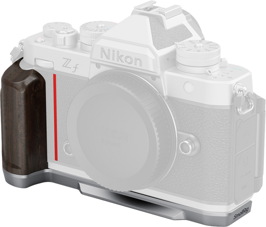 SmallRig 5707 L-Shaped Mount Plate with Wooden Handle for Nikon Z f Silver
