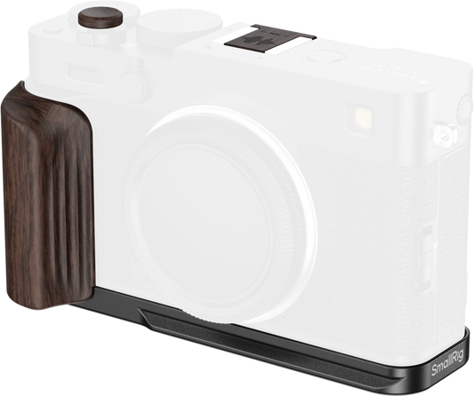 SmallRig 6237 L-Shaped Mount Plate with Wooden Handle for FUJIFILM X-E5 (Ebony, Black)