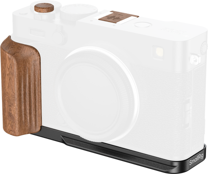 SmallRig 5985 L-Shaped Mount Plate with Wooden Handle for FUJIFILM X-E5 (Rosewood, Black)