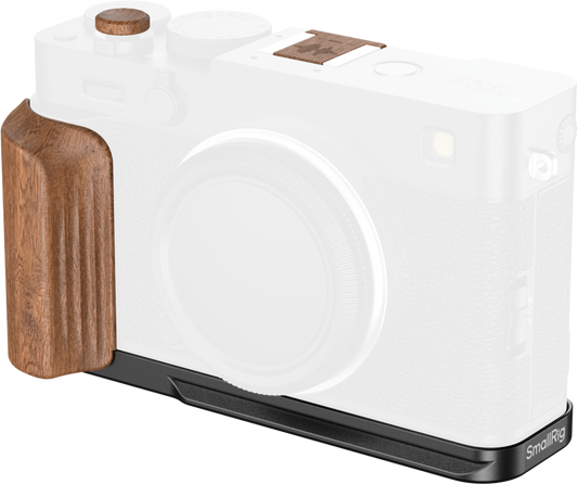 SmallRig 5985 L-Shaped Mount Plate with Wooden Handle for FUJIFILM X-E5 (Rosewood, Black)