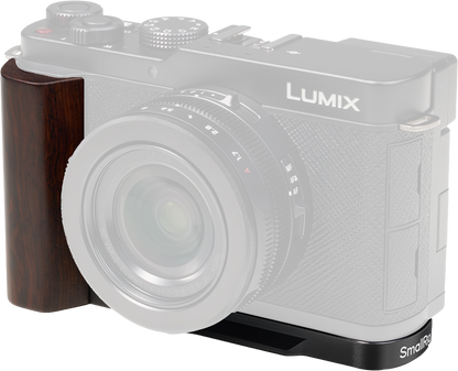SmallRig 5942 L-Shaped Mount Plate with Wooden Handle for Panasonic LUMIX L10 Black