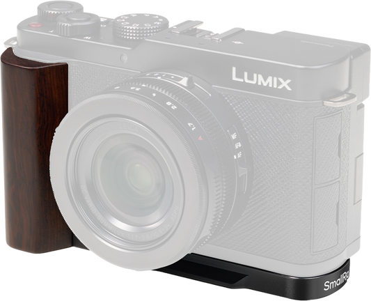 SmallRig 5942 L-Shaped Mount Plate with Wooden Handle for Panasonic LUMIX L10 Black