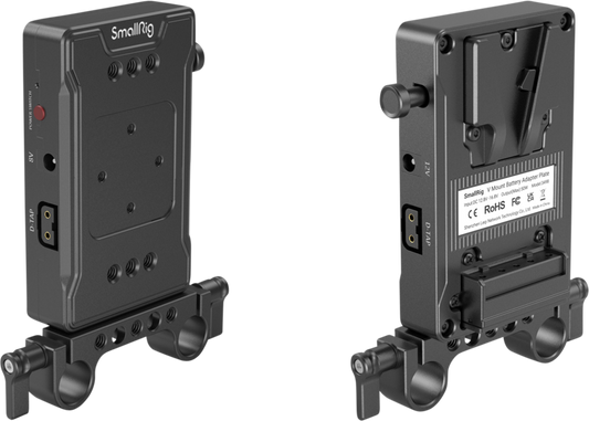 SmallRig 3498 Battery Adapter Plate V-Mount (Basic Version) with Dual Rod Clamp