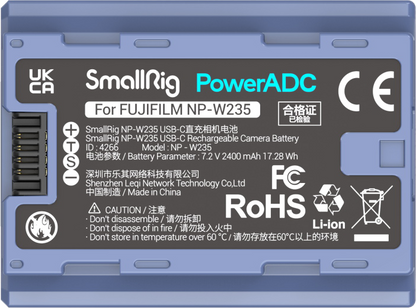 SmallRig 4266 Camera Battery USB-C Rechargable NP-W235
