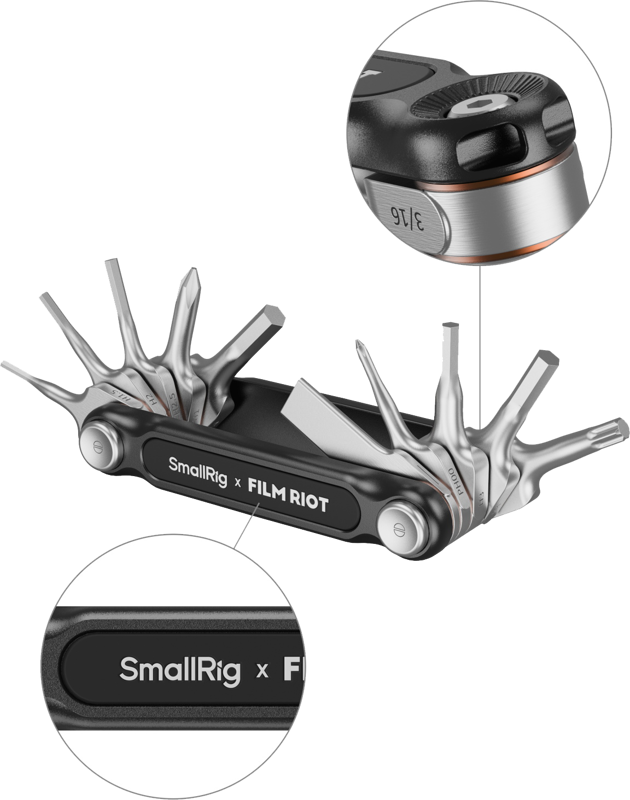 SmallRig 4813 x FILM RIOT 10-in-1 Folding Wrench Set with Multiple Angle Positioning Red