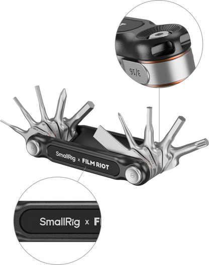 SmallRig 4813 x FILM RIOT 10-in-1 Folding Wrench Set with Multiple Angle Positioning Red