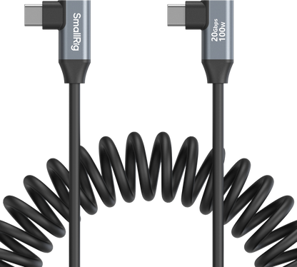 SmallRig 4793 USB-C Angled to USB-C Angled Coiled Data Cable