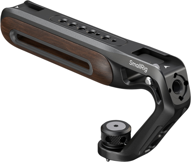 SmallRig 5252 Wooden Top Handle with 1/4''-20 and ARRI 3/8''-16 Locating Screw