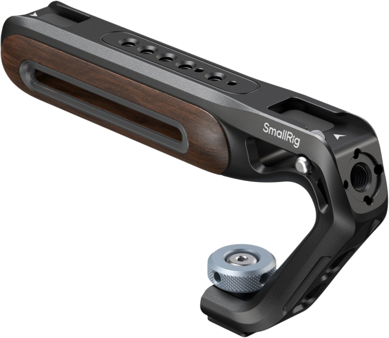 SmallRig 5250 Wooden Top Handle with Cold Shoe Mount