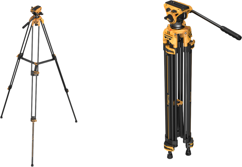 SmallRig 5523 Video Tripod with Heavy-Duty Fluid Head AD-01 (BumbleBee Edition）