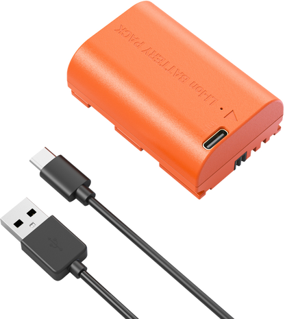 SmallRig 5407 Camera Battery USB-C Rechargeable Canon LP-E6P Orange