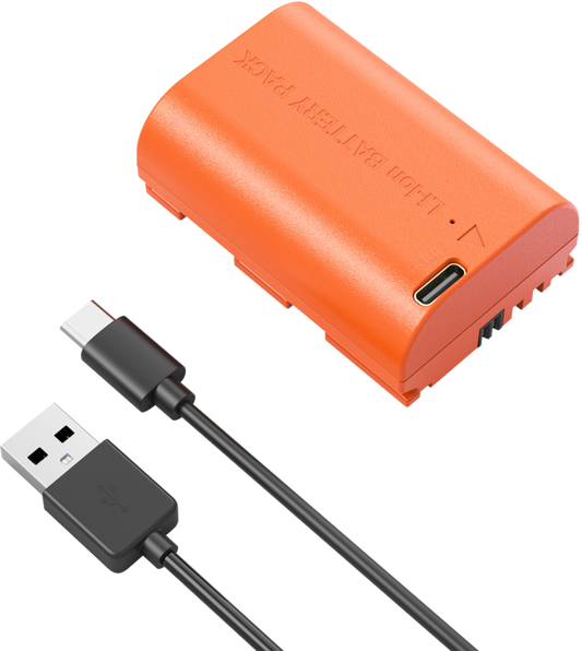 SmallRig 5407 Camera Battery USB-C Rechargeable Canon LP-E6P Orange
