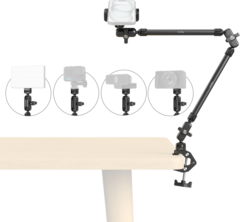 SmallRig 5625 Desktop Magic Arm with Crab-Shaped Clamp Kit