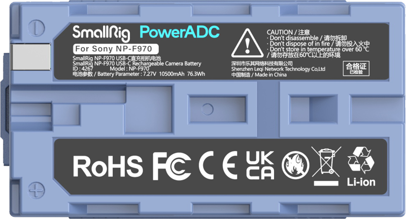 SmallRig 4267 Camera Battery USB-C Rechargable NP-F970
