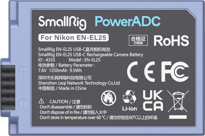 SmallRig 4333 Camera Battery USB-C Rechargable EN-EL25
