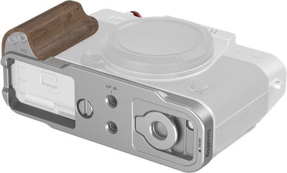 SmallRig 5667 L-Shaped Mount Plate with Wooden Handle for FUJIFILM T30 / T30 II / X-T30 III Silver