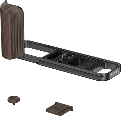 SmallRig 6237 L-Shaped Mount Plate with Wooden Handle for FUJIFILM X-E5 (Ebony, Black)
