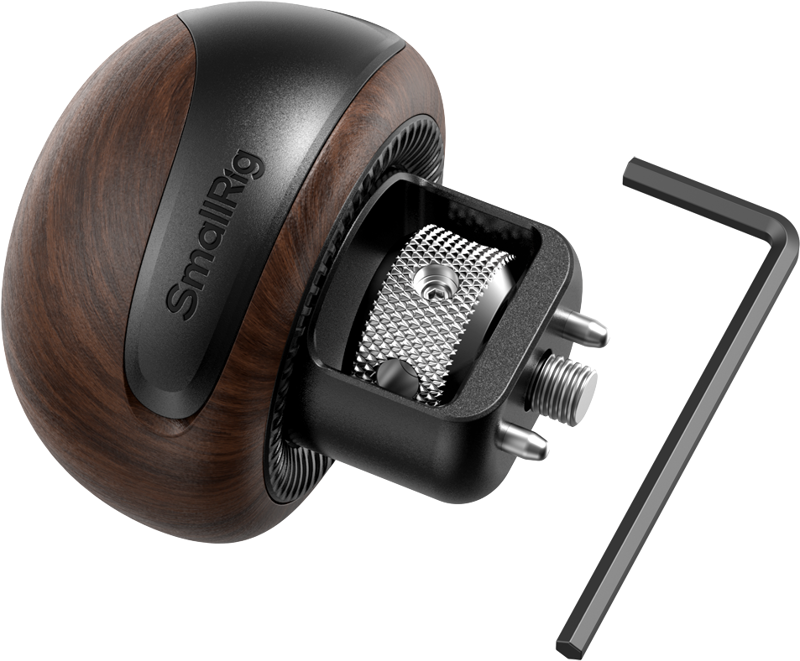 SmallRig 5926 Mini Wooden Side Handle with 1/4''-20 Locating Screw