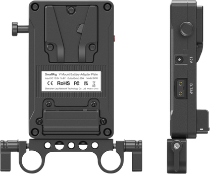 SmallRig 3498 Battery Adapter Plate V-Mount (Basic Version) with Dual Rod Clamp