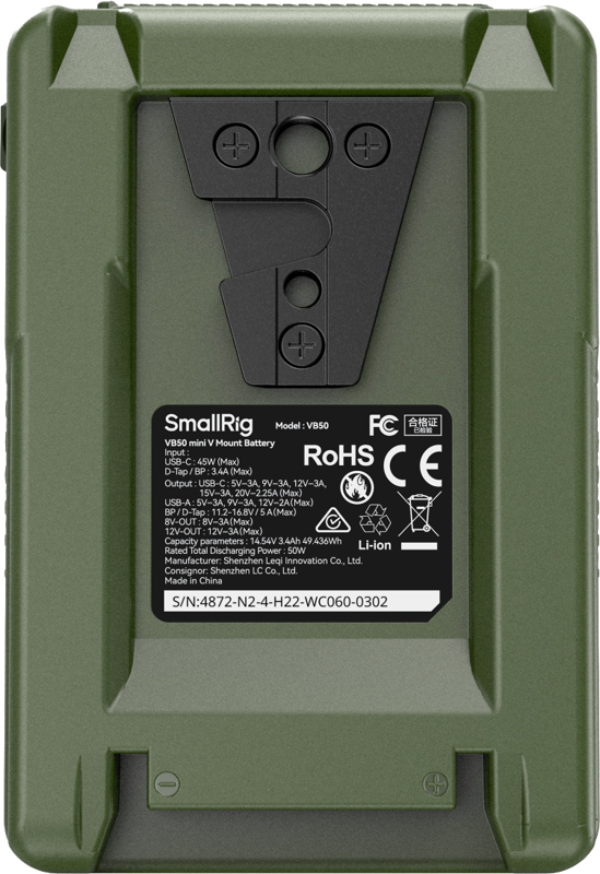SmallRig 4872 V-Mount Battery Mini VB50 (Green)