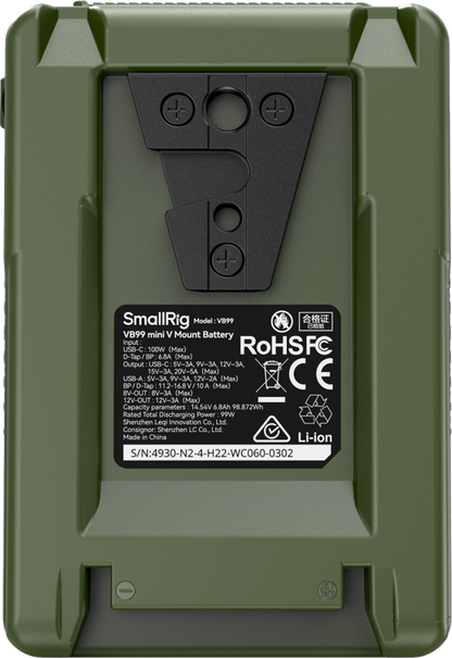 SmallRig 4930 V-Mount Battery Mini VB99 (Green)