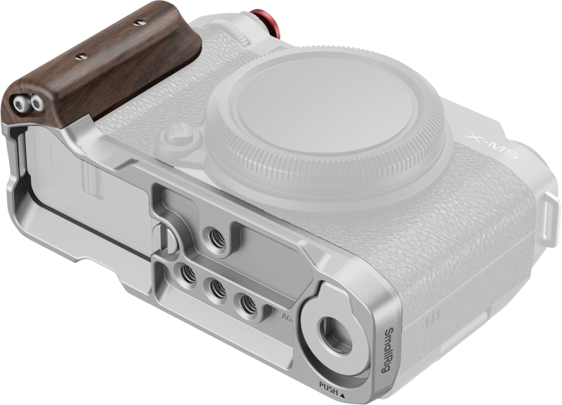SmallRig 5261 L-Shape Mount Plate with Wooden Handle for FUJIFILM X-M5 Sliver