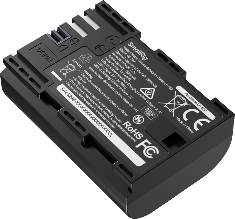 SmallRig 5298 USB-C Camera Battery with Power Display for Canon LP-E6P