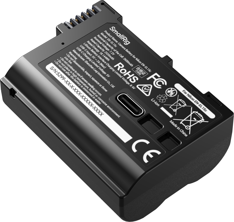 SmallRig 5299 USB-C Camera Battery with Power Display for Nikon EN-EL15c
