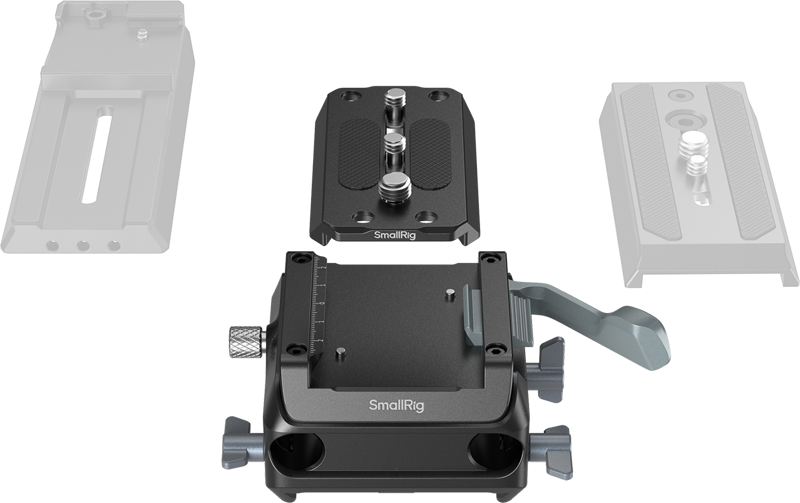 SmallRig 5366 Manfrotto-Type Mount Plate Kit with 15mm Dual Rod Clamp