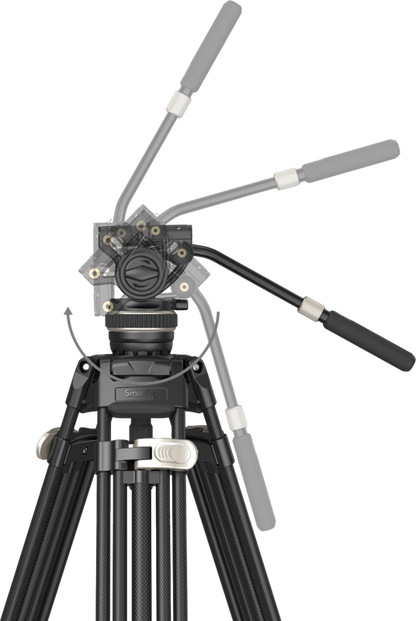 SmallRig 3989 Heavy-Duty Carbon Fiber Video Tripod Kit FreeBlazer AD-100