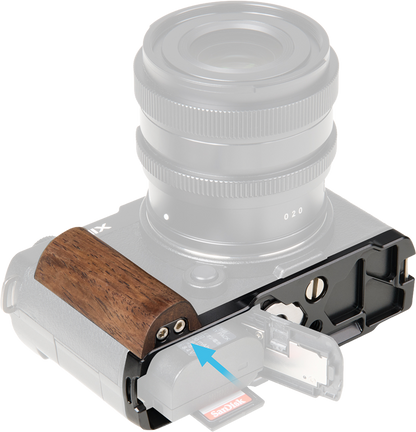 SmallRig 5945 L-Shaped Mount Plate with Wooden Handle for Panasonic S9