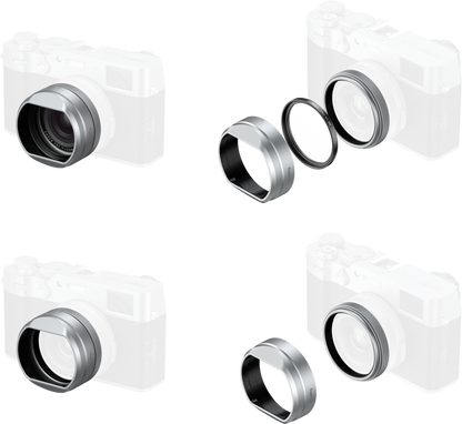 SmallRig 5851 UV Filter with Lens Hood Kit for FUJIFILM X100VI / X100V (Silver)