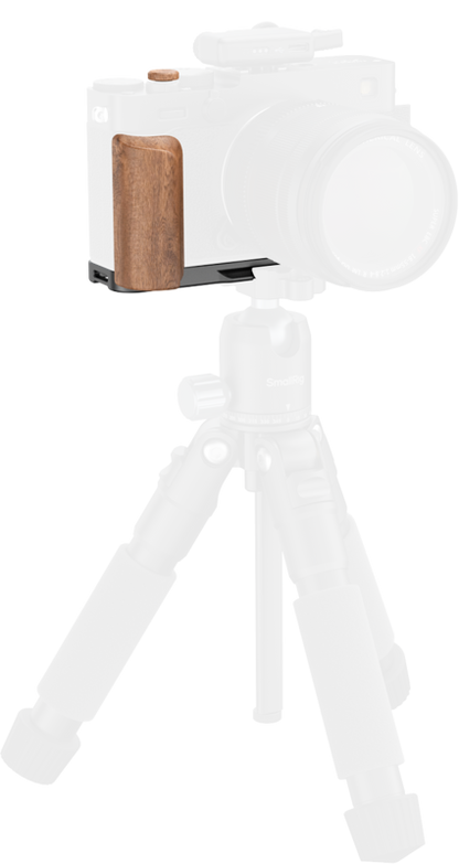SmallRig 5985 L-Shaped Mount Plate with Wooden Handle for FUJIFILM X-E5 (Rosewood, Black)