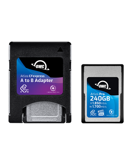 OWC CFexpress 4.0 Atlas Pro R1850/W1700/VPG200 (Type A), CFX A to B adapter incl. 240GB